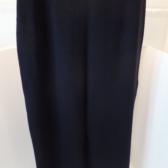 St. John 2 Piece Knit Black Jacket & Skirt Bright Gold Logo Buttons Size 14 - Picture 12 of 16